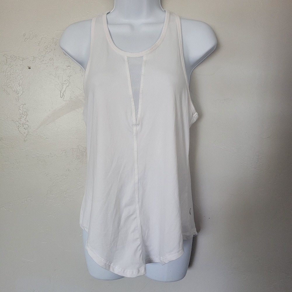 Zyia Active Women's Medium White Racerback Tank Top Athletic Athleisure Comfy
